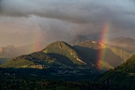 Deux arcs-en-ciel en face de Reyvroz - 12/06/24