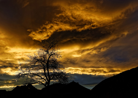 Lever du jour sur Reyvroz - Haute-Savoie - 04/11/14