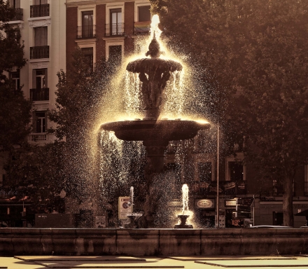 Fontaine de la Plaza del Emperador Carlos V - Madrid - Espagne - 27-07-2019