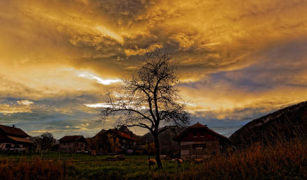 Lever du jour sur Reyvroz - Haute-Savoie - 04/11/14